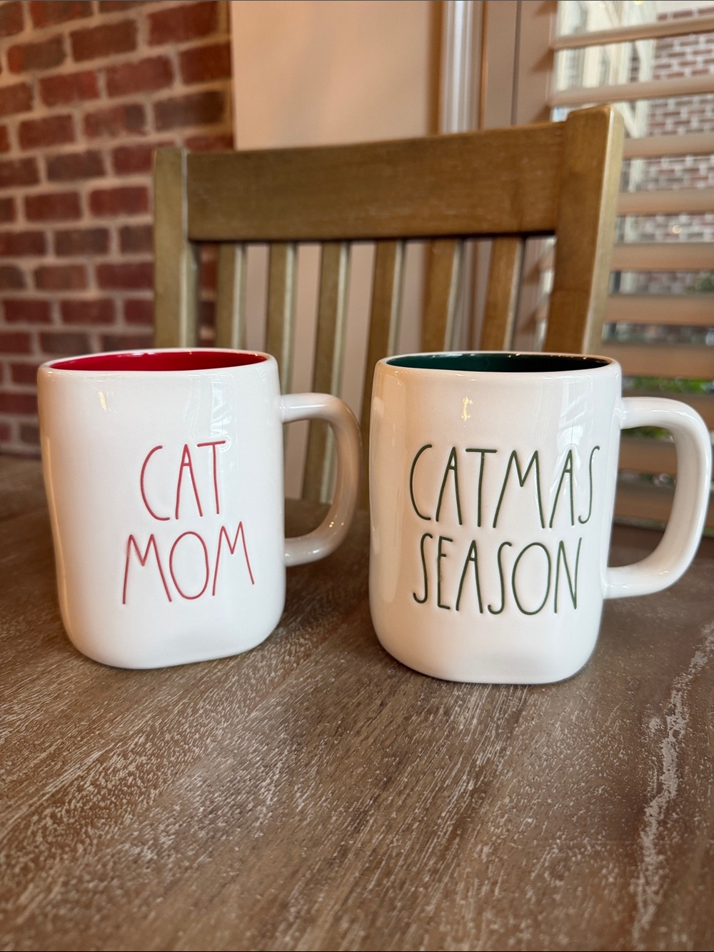Rae Dunn CATMAS SEASON & CAT MOM Mug Set